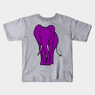 Purple Elephant Minimal Line Drawing Kids T-Shirt